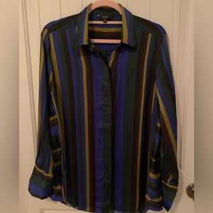 Massimo Dutti jewel tones striped blouse